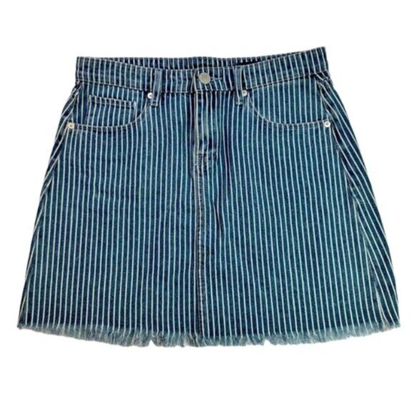 BlankNYC | Blue & White Stripe Denim Mini Skirt Sz 26 - Picture 1 of 8